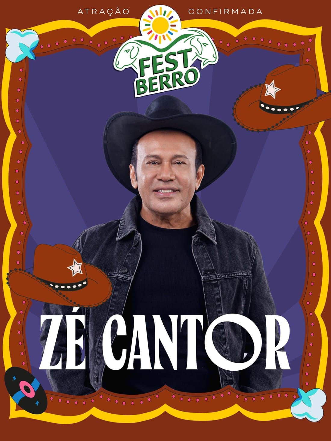 Pôster oficial de Zé Cantor no FestBerro 2026